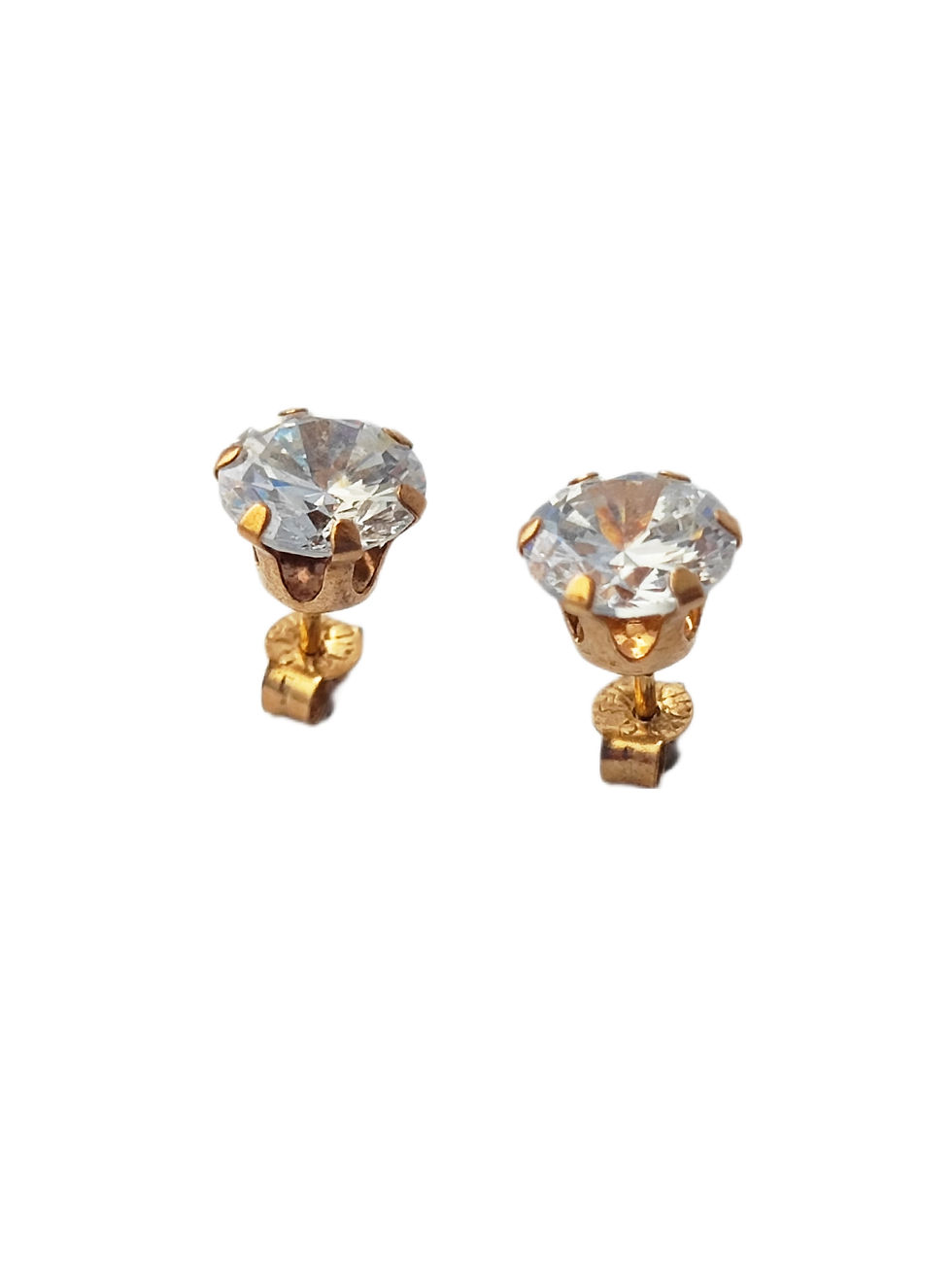 Thumbnail: 9ct gold zirconia stud earrings