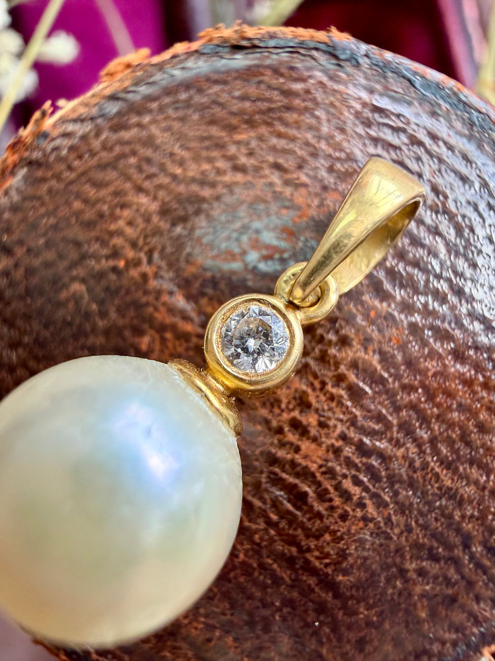 Thumbnail: 18ct diamond & pearl pendant 