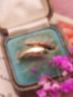 Thumbnail: 14ct gold emerald snake ring