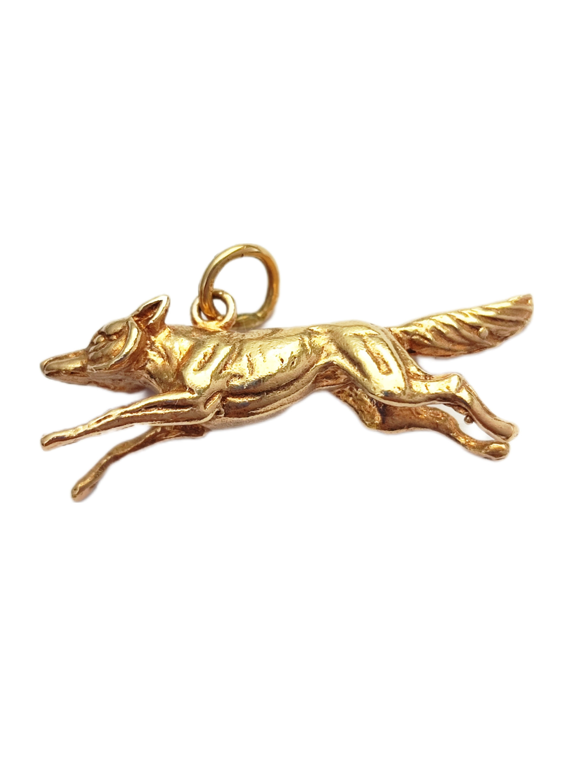 Rare 1970's 9ct gold vintage fox pendant