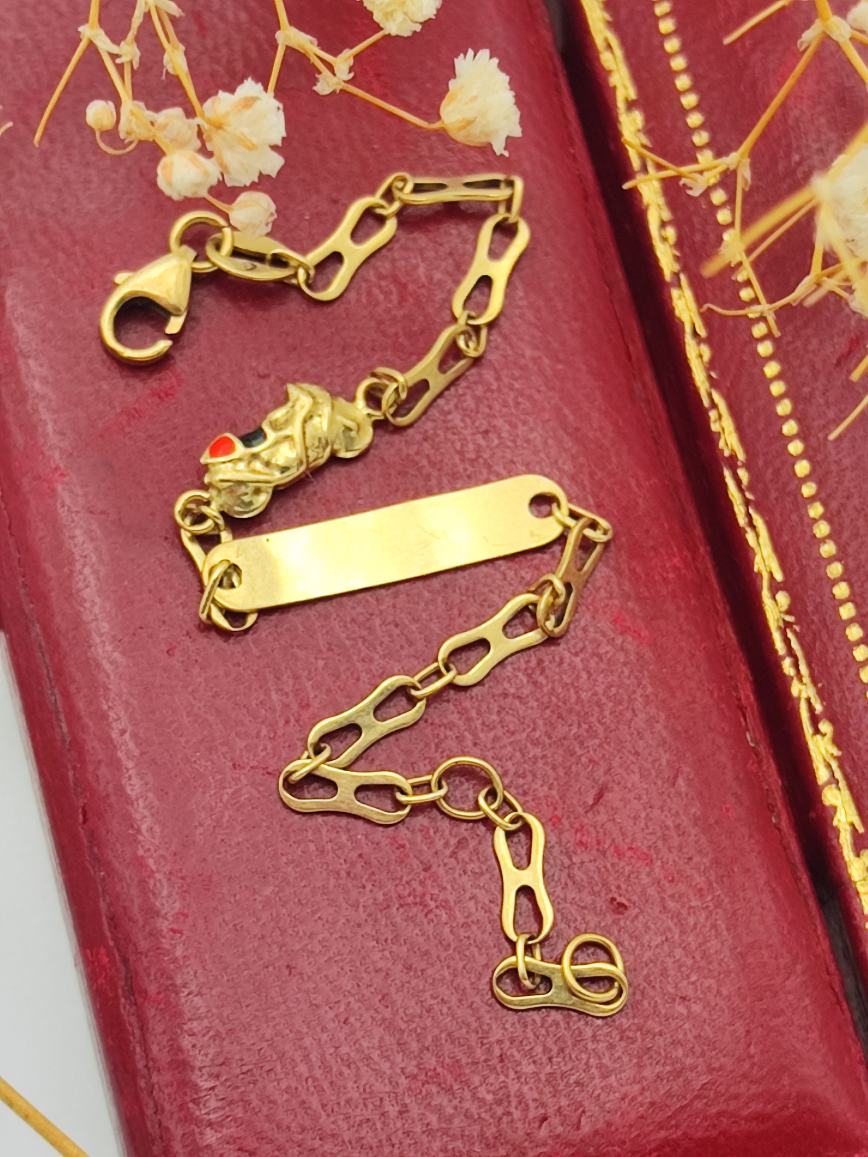 14ct child's enamel motorbike bracelet