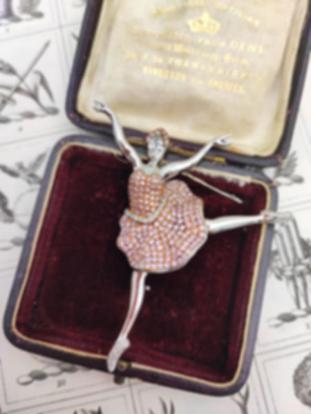 14k diamond & kunzite ballerina brooch 