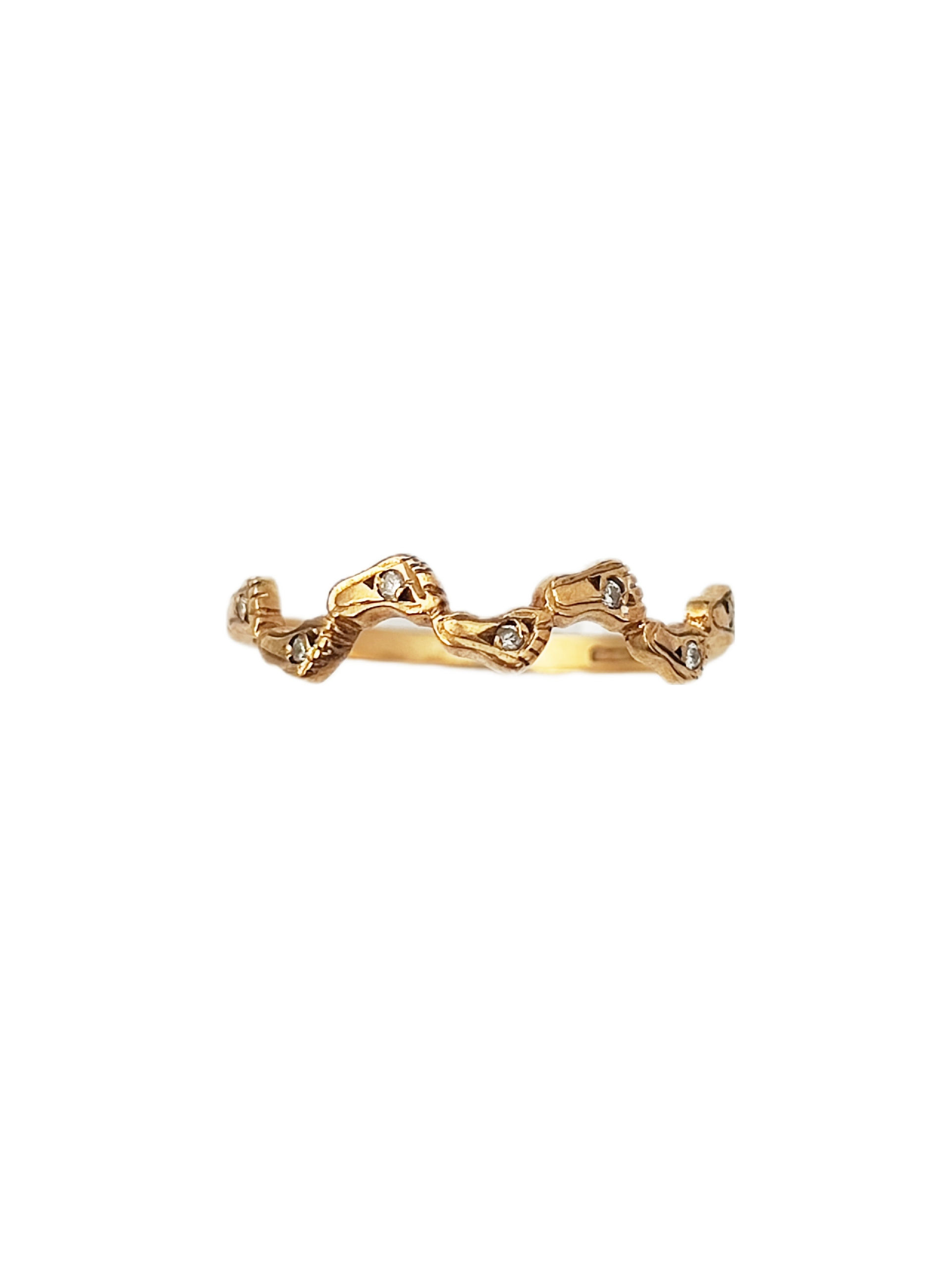 9ct gold diamond footprints ring