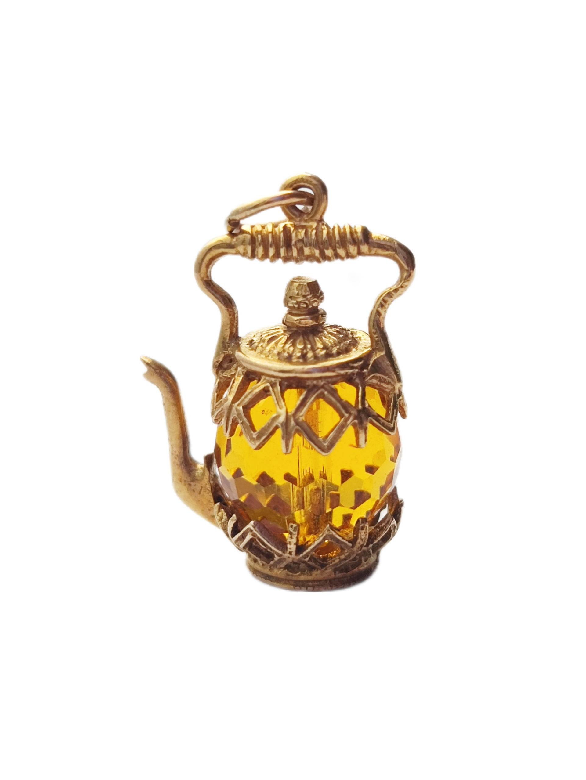 1970's 9ct gold citrine teapot