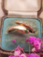 Thumbnail: 14ct gold emerald snake ring