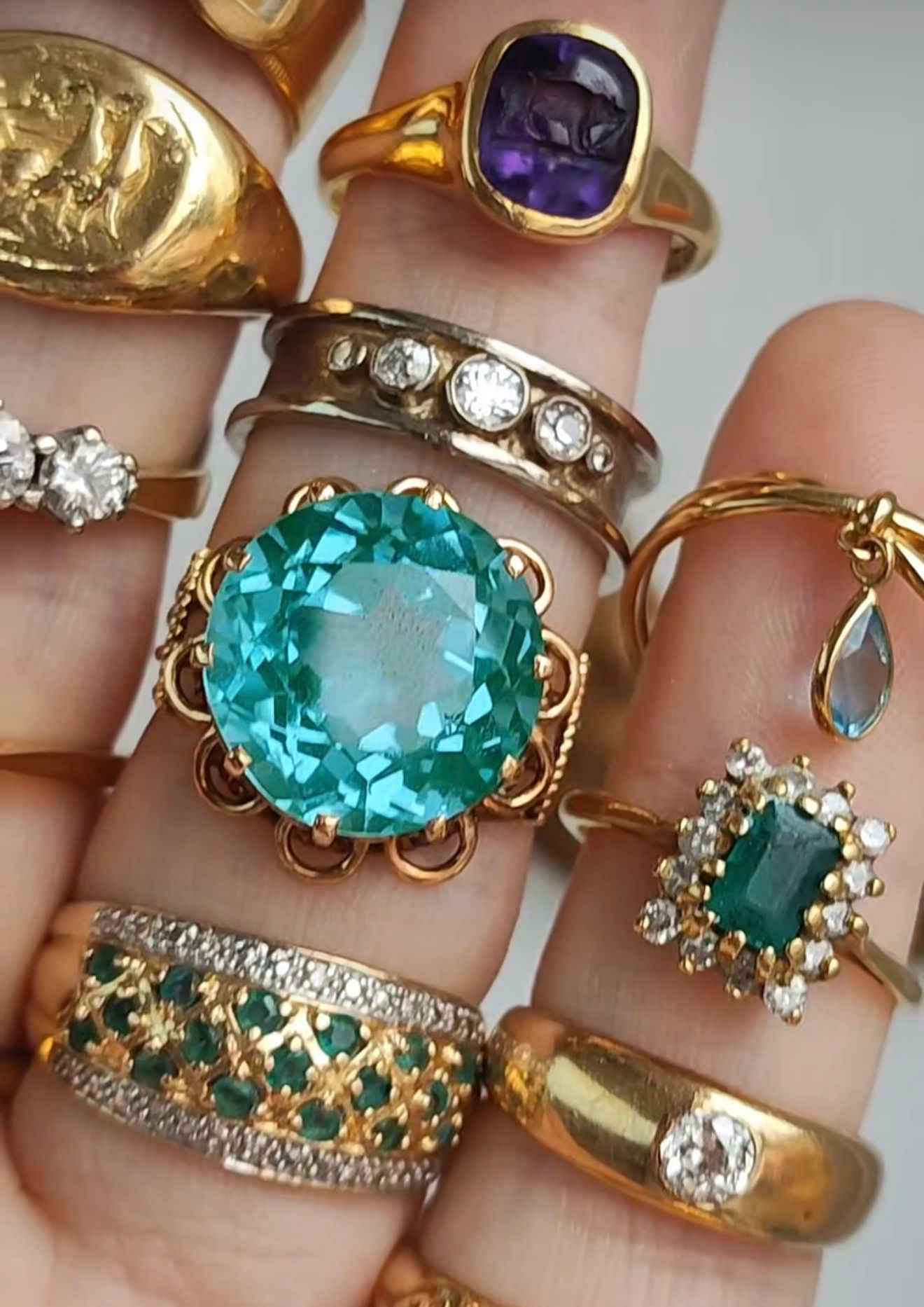 18ct old cut diamond ring 