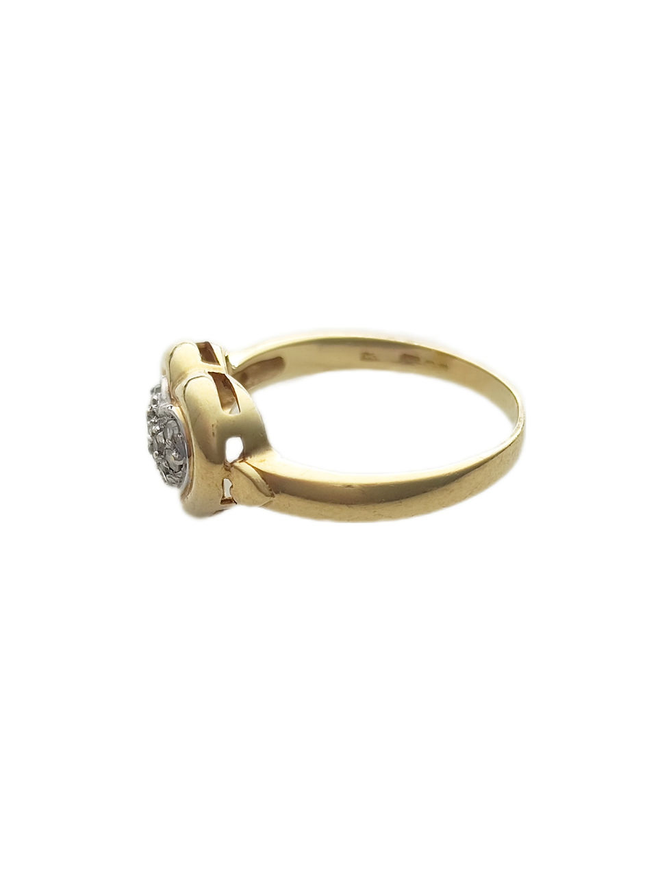 Thumbnail: Vintage 9ct gold diamond heart ring 