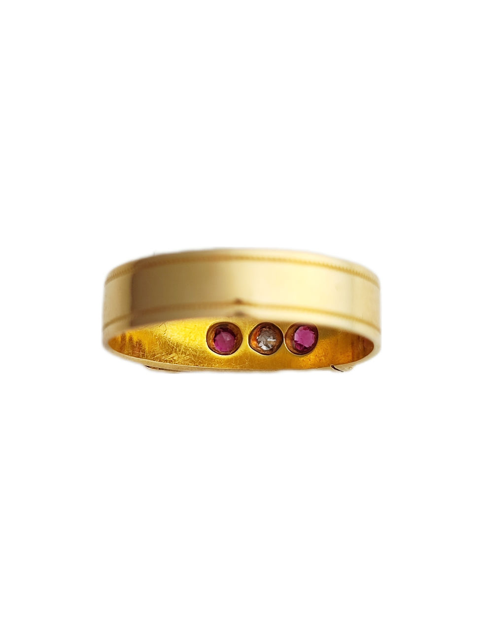 Thumbnail: Antique 18ct ruby & diamond buckle ring