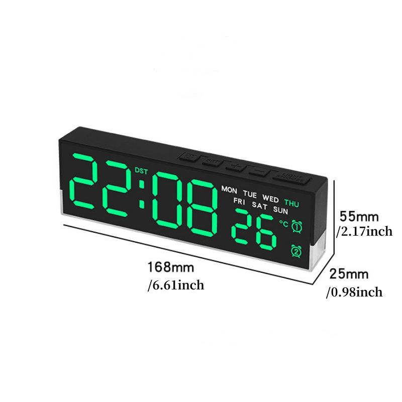 Thumbnail: USB Powered Digital Alarm Clock with White Mood Light TEMP Week 2 Alarm DST Tabl