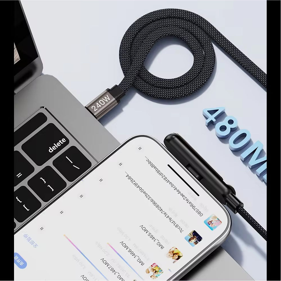 Thumbnail: 240W 2 in 1 USB C to USB C Fast Charging Foldable Bracket Data Cable Type C Desk