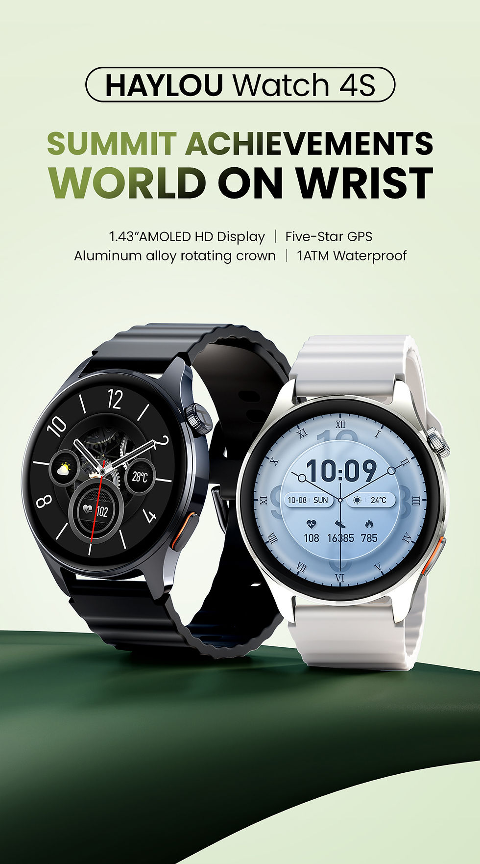 Thumbnail: HAYLOU Watch 4S GPS Smartwatch 1.43” HD AMOLED Display 5 Satellite GPS Positio