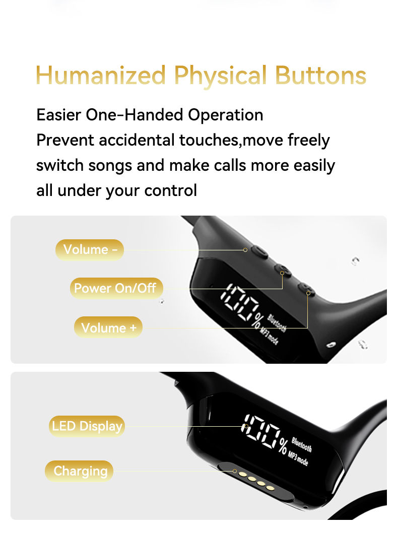 Thumbnail: S10 Bluetooth 5.4 True Bone Conduction Headphones IPX8 Waterproof DT5.0 MP3 Buil