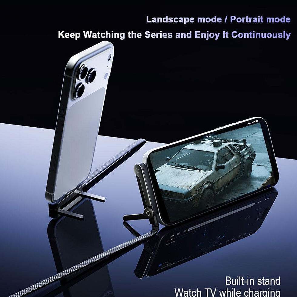 Thumbnail: 240W 2 in 1 USB C to USB C Fast Charging Foldable Bracket Data Cable Type C Desk