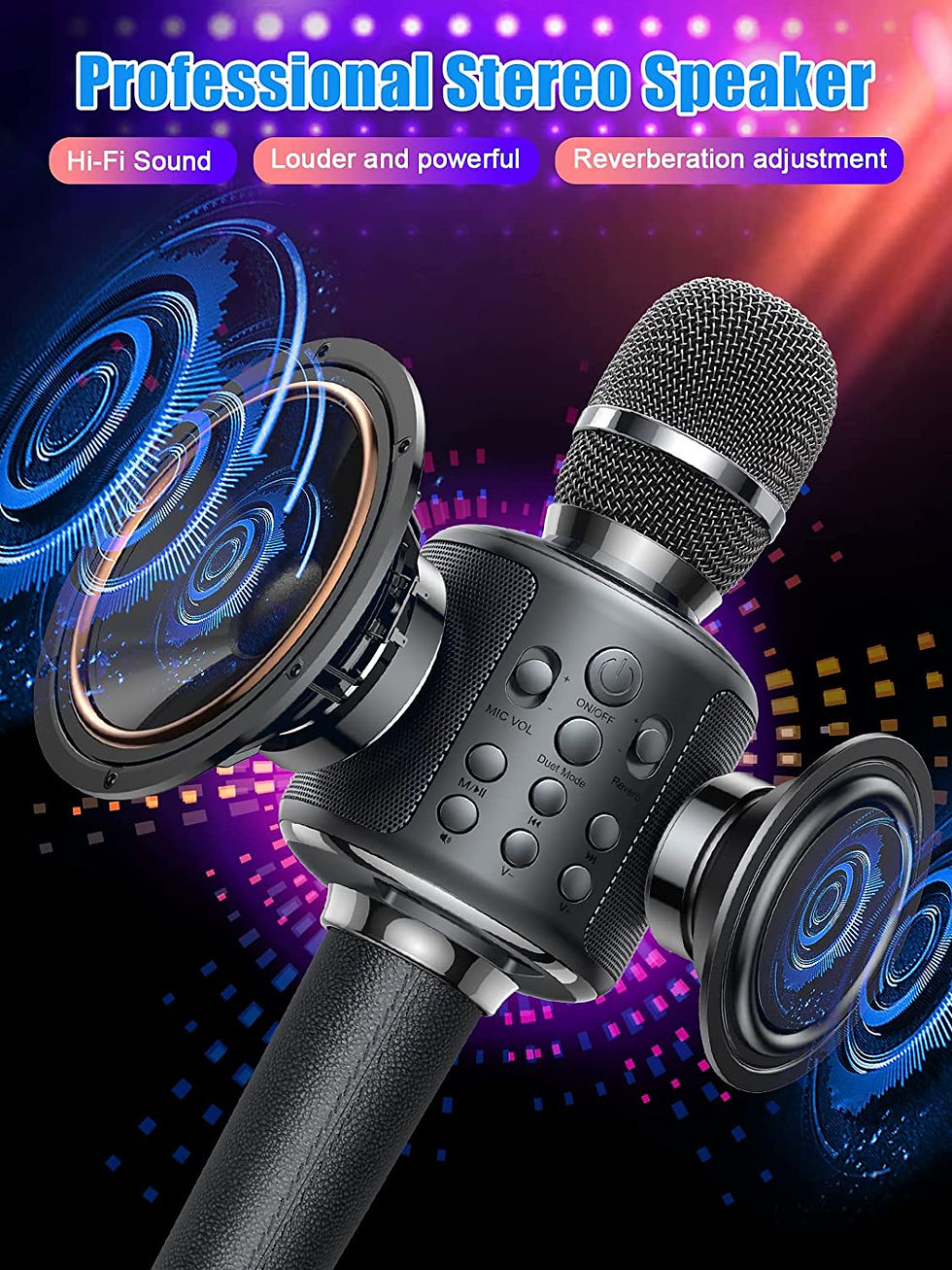 Thumbnail: Karaoke Microphone Bluetooth Wireless Mic Portable Singing Machine with Duet Sin