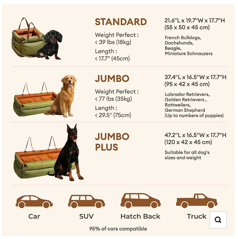 Thumbnail: Luxury Customizable Pet Car Seat - Standard