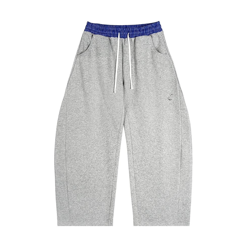 Thumbnail: Plaid Waistband Barrel Sweatpants