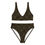 Thumbnail: Brown Chaleur Printed High-waisted swimsuit