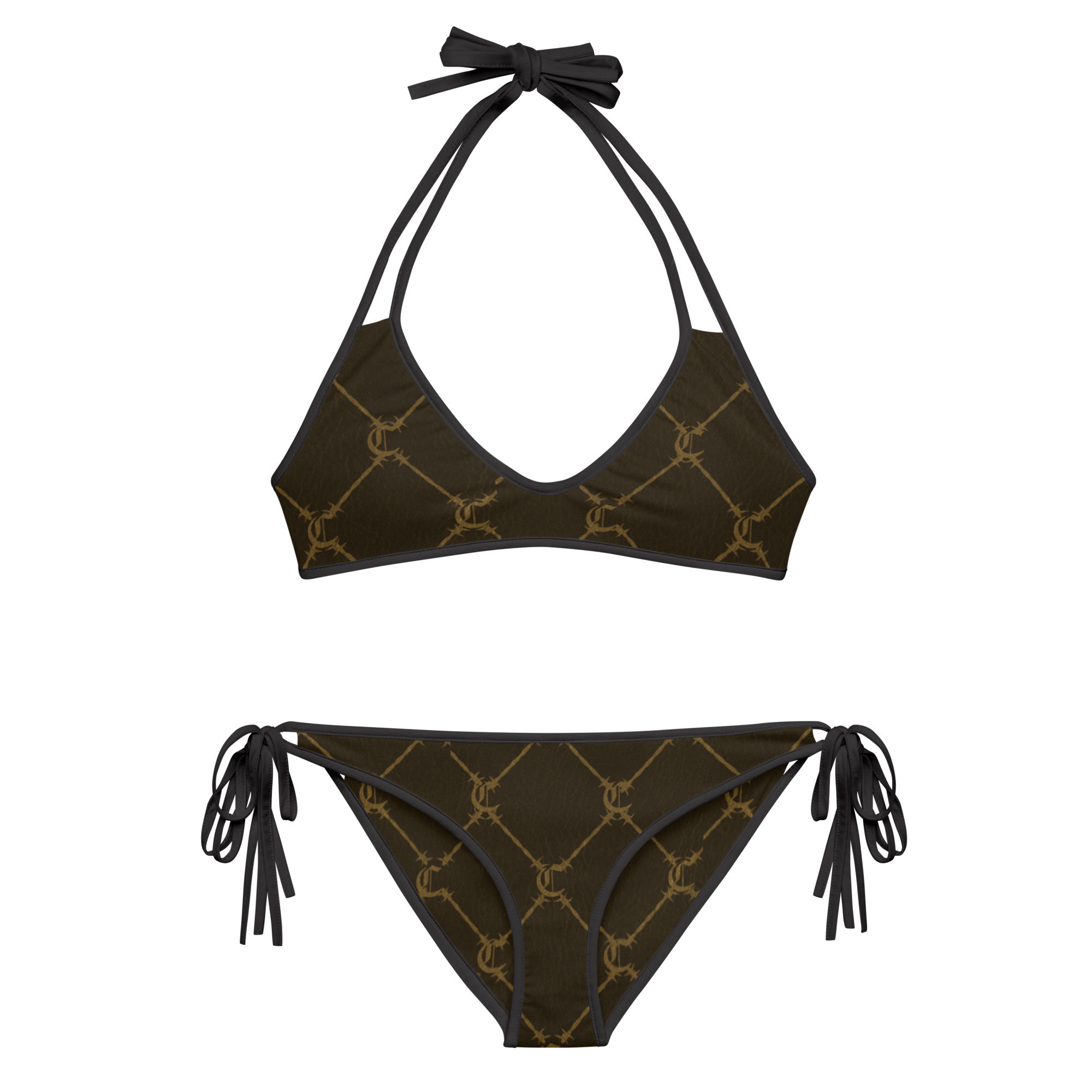Monogram Strap Bikini Swimsuit Set