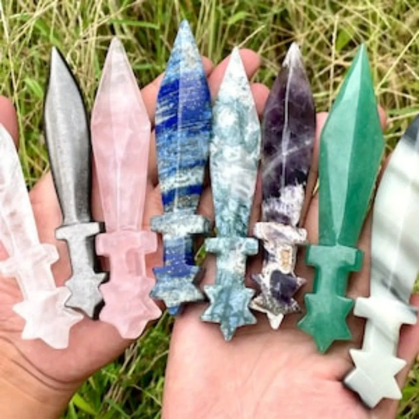 Hand-Carved Natural Crystal Ritual Knife for Altar & Chaos Magic