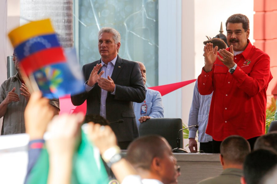 Díaz-Canel y Maduro en la clausura del XXV Foro de São Paulo