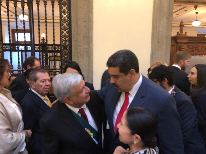 Lopez Obrador y Maduro en la investidura como presidente del mexicano, el 1º diciembre de 2018