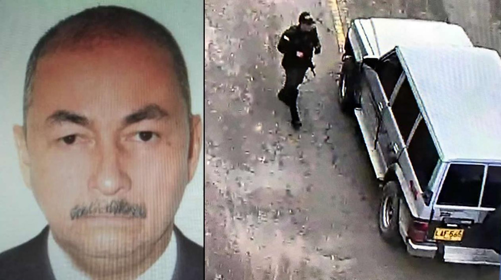 José Aldemar Rojas Rodríguez y el vehículo que presuntamente él dirigía, al momento de llegar en la escuela de cadetes