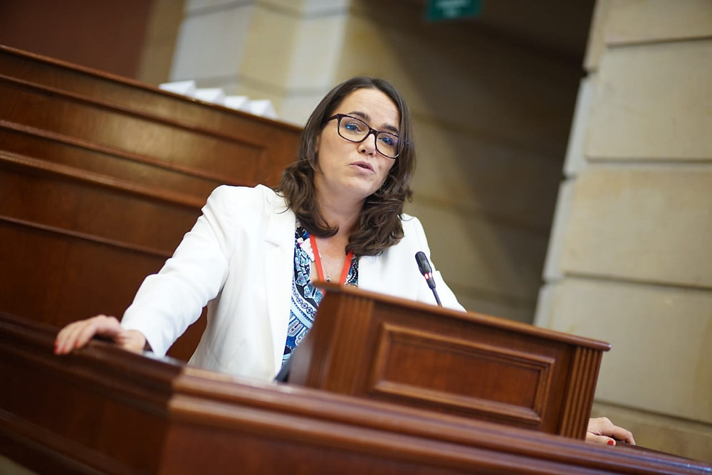 La ministra Katalin Nóvak en la III Cumbre Transatlántica realizada em Bogotá