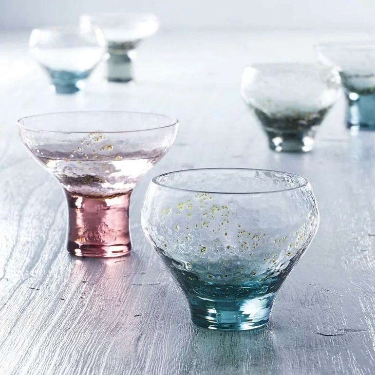 Toyo Sasaki Glass 江户硝子 八千代 江戶玻璃 梅紫/藍色