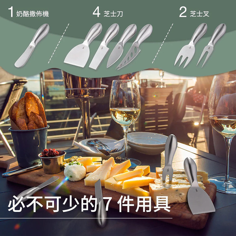 縮圖：Soulhand 7 件套迷你不銹鋼奶酪刀套裝帶禮盒 (SH604)