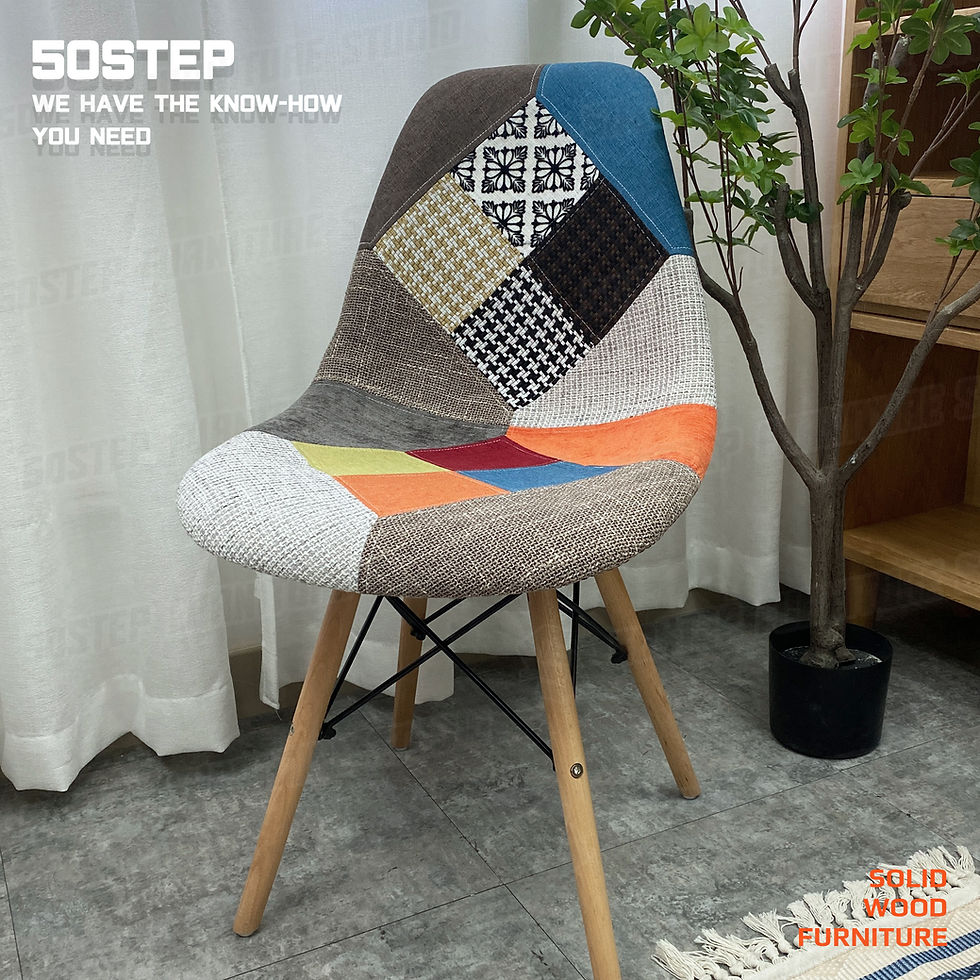 Thumbnail: 【Combo組合】CHEW Patchwork Designer Chair(x4) 設計師傢俱拼布餐椅(四張)
