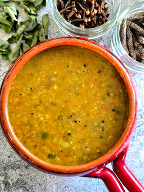 Sambar made with homemade Sambar Masala