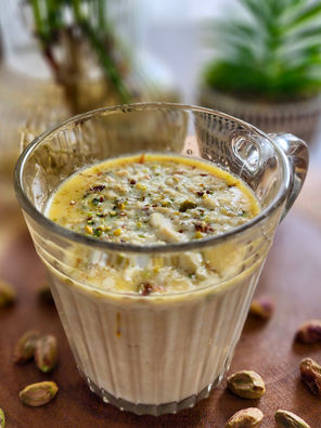 Sudka: Golden Saffron Milk with Toasted Nuts