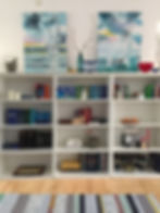 The marine paintings in a living roo