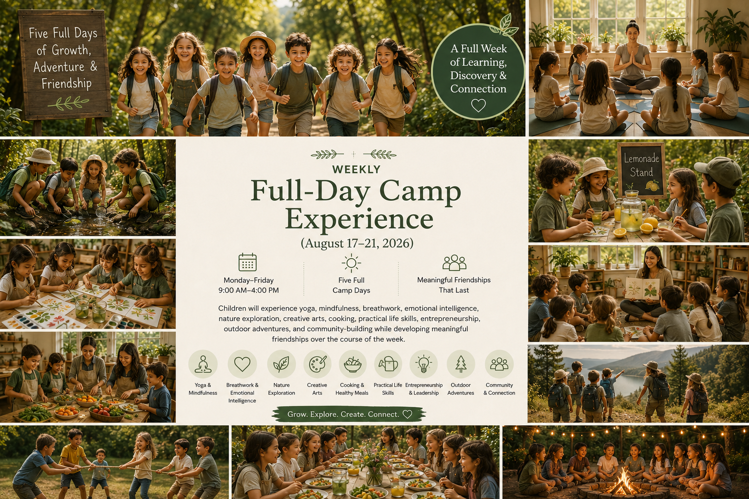 Weekly Full-Day Camp Experience (August 17–21, 2026)