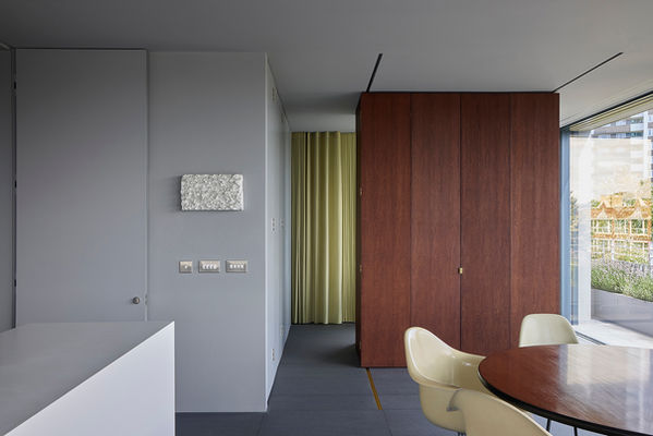 Timber-clad monolith at Clerkenwell Rooftop in its usual position, with its studio doors closed.