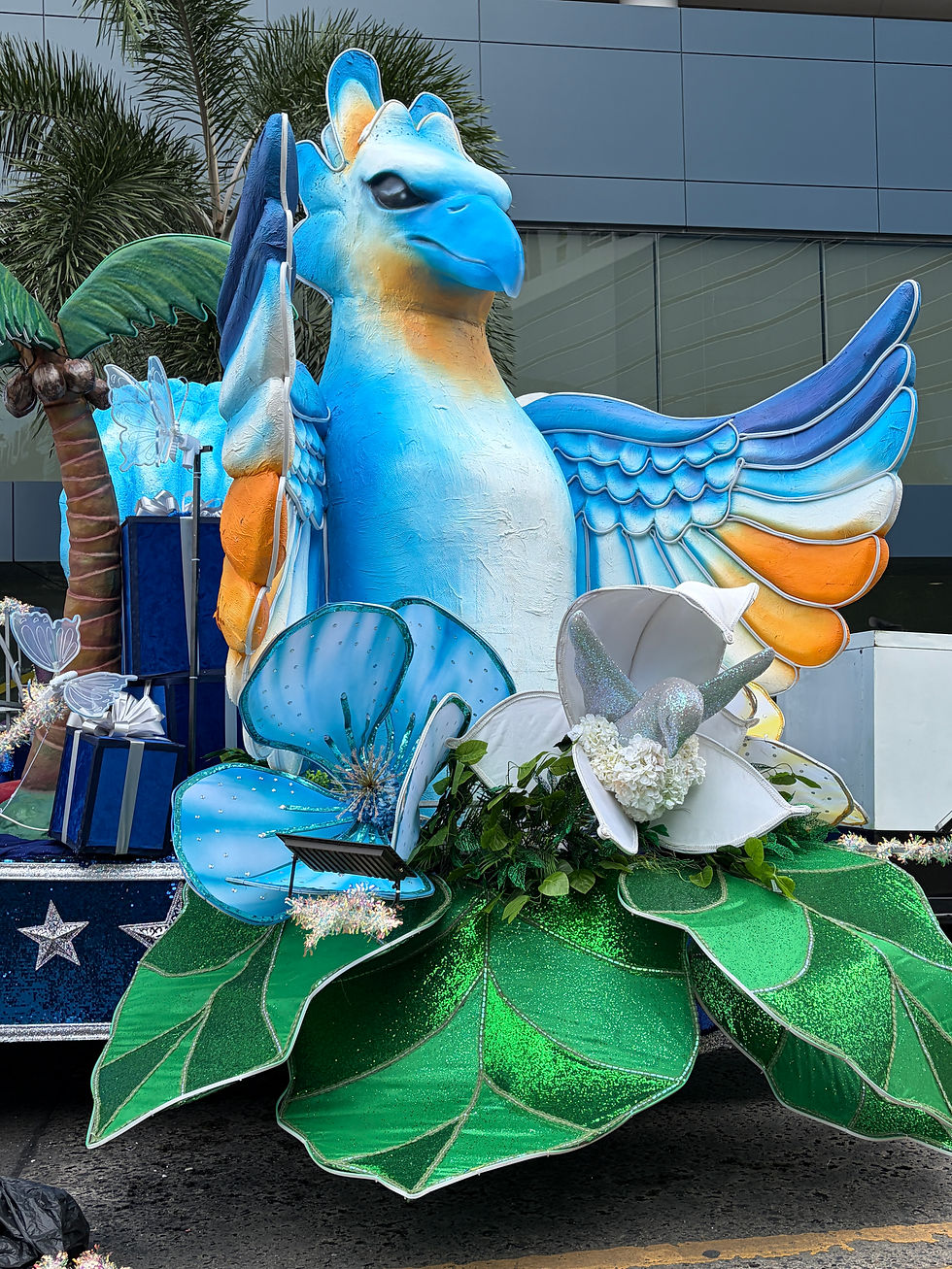 Nothing says Christmas like an enormous blue fiberglas harpy eagle, don't you think?
