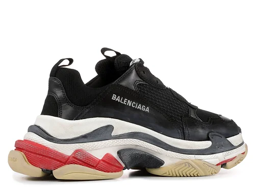 black white red balenciaga triple s
