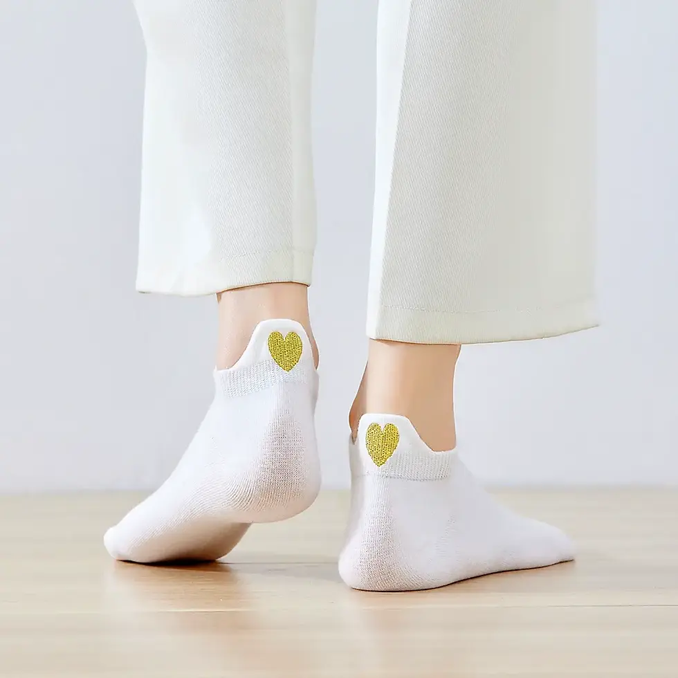 Chaussettes coeur doré