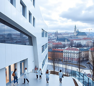 High-tech medical university facility wi