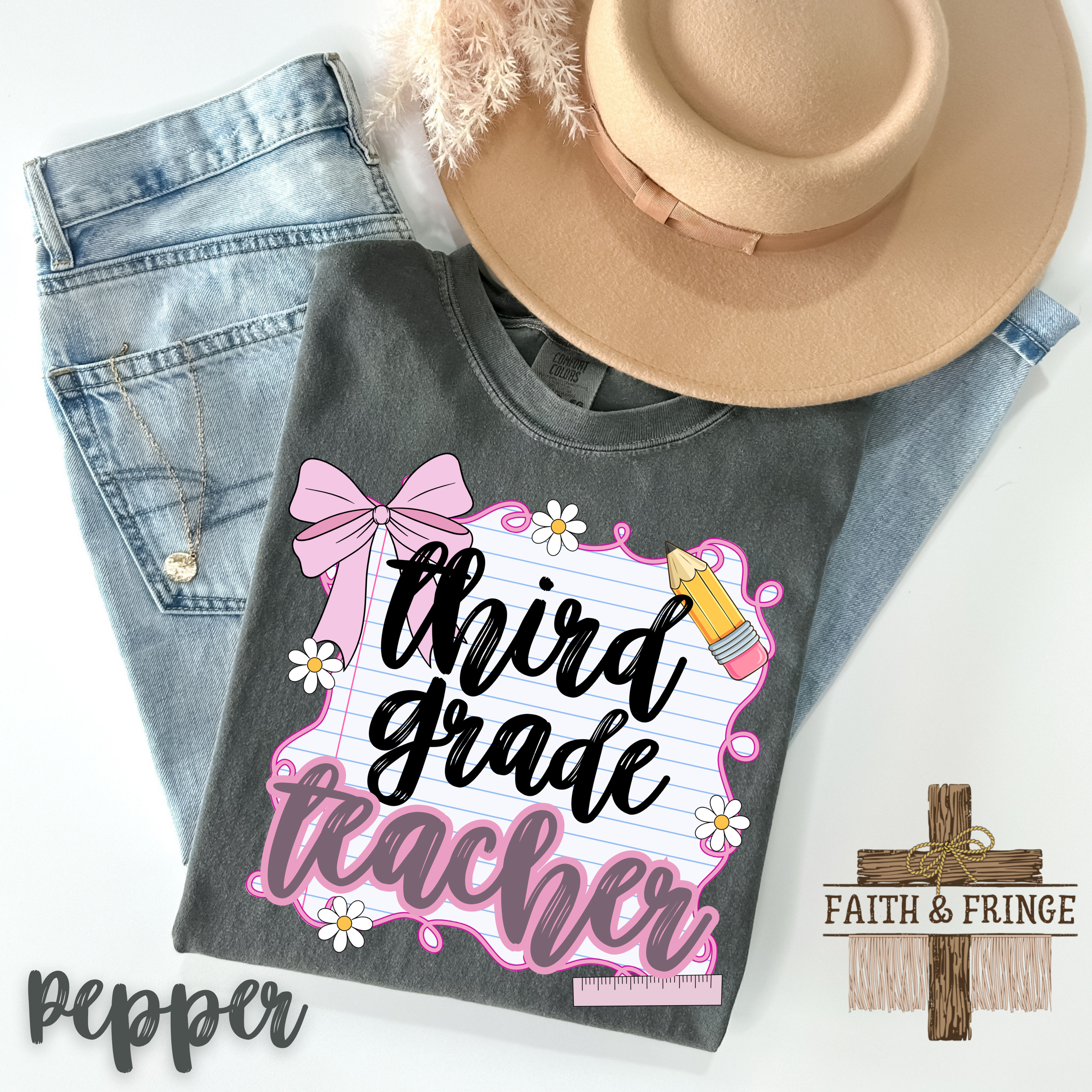 Teacher- grade level or custom input Tshirt