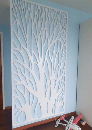 home renovation and bedroom wall panel custom carpentry at 222 Interlace Condo Bukit Merah