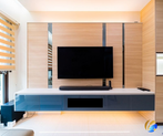 custom tv console carpentry renovation in Singapore by Cosmos Decor best carpenter and renovation contractor singapore