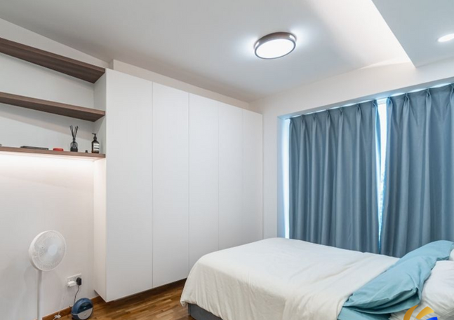 home renovation and bedroom wardrobe custom carpentry at Gloucester Mansions Novena