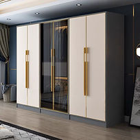 Customized nordic glass door wardrobe by Cosmos Decor renovation, custom carpentry & interior design in Singapore