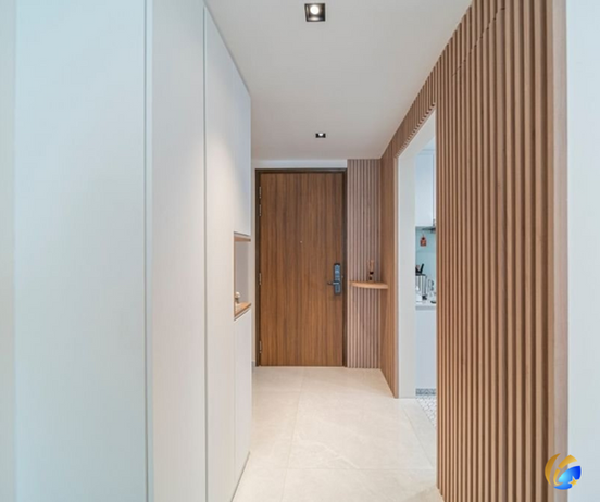 home renovation and walkway wall panel at The Minton Condo Hougang