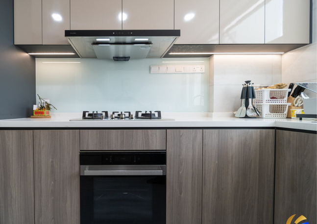 Kitchen renovation and custom carpentry at 01 Floral Drive Tampines