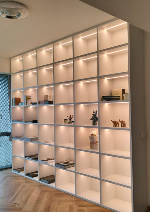 home renovation and custom display rack carpentry at Marina One Residences Downtown Core