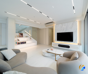 custom tv console carpentry renovation in Singapore by Cosmos Decor best carpenter and renovation contractor singapore