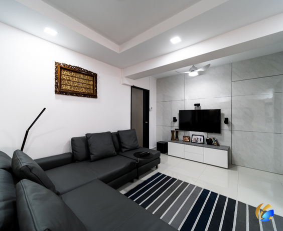 home renovation and custom carpentry at home renovation and living room TV console custom carpentry at Blk 434 Hougang Ave
