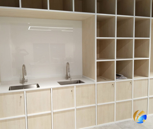 goodlife office commercial custom carpentry by Cosmos Decor best carpenter and renovation contractor in singapore